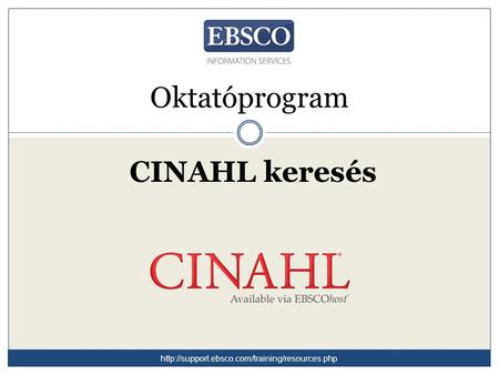 Oktatóprogram CINAHL keresés