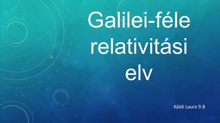 Galilei-féle relativitási elv