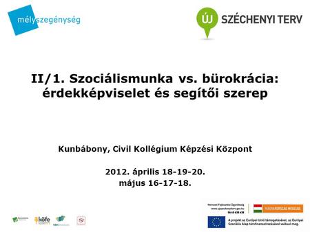 II/1. Szociálismunka vs. bürokrácia: érdekképviselet és segítői szerep