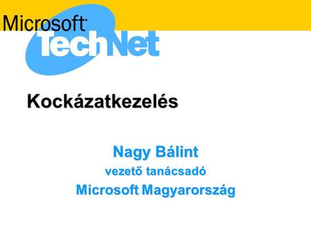 Nagy Bálint vezető tanácsadó Microsoft Magyarország