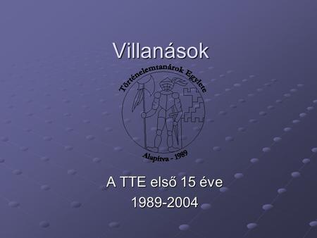Villanások A TTE első 15 éve 1989-2004. 1989 A TTE megalakulásának sajtóvisszhangja.