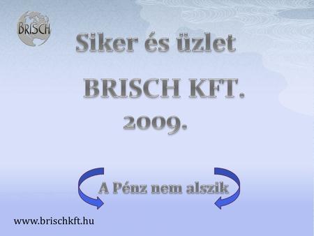 Siker és üzlet BRISCH KFT. 2009. A Pénz nem alszik www.brischkft.hu.