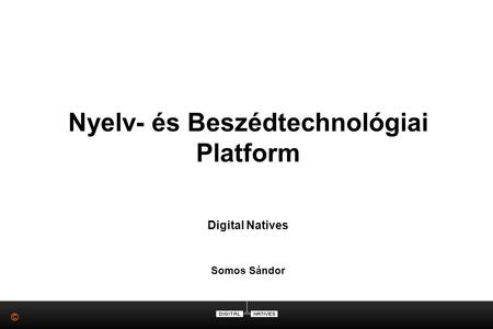 © Nyelv- és Beszédtechnológiai Platform Digital Natives Somos Sándor.