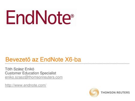 Bevezető az EndNote X6-ba
