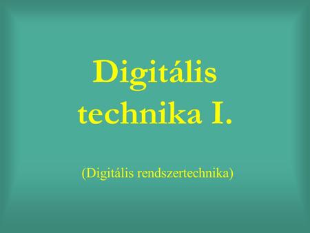 (Digitális rendszertechnika)