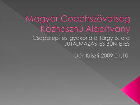 Magyar Coachszövetség Közhasznú Alapítvány