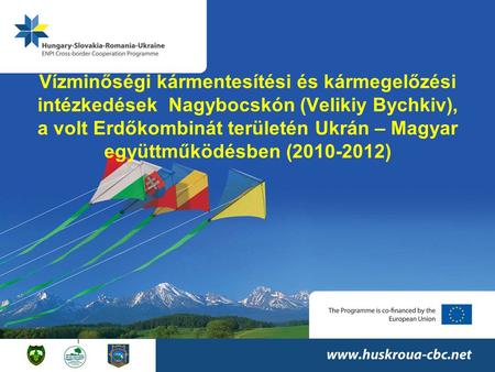 Vízminőségi kármentesítési és kármegelőzési intézkedések Nagybocskón (Velikiy Bychkiv), a volt Erdőkombinát területén Ukrán – Magyar együttműködésben (2010-2012)