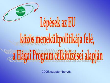 2005. szeptember 28.. Történeti háttér Kiemelkedően magas menekültáradat Igény a menekülők szabályozott érkezése iránt.