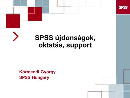 SPSS újdonságok, oktatás, support
