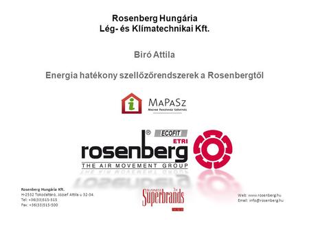 Rosenberg Hungária Lég- és Klímatechnikai Kft.