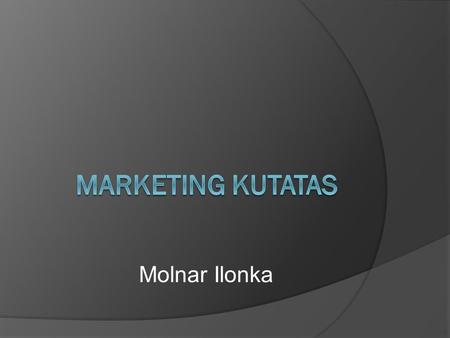 Molnar Ilonka. A marketing kutatas  tervezett  szisztematikus gyűjtés  elemzés  információ terjesztés.
