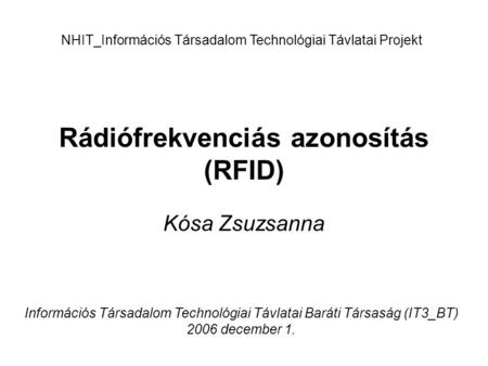 Rádiófrekvenciás azonosítás (RFID)