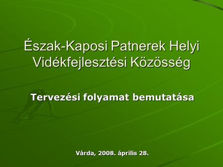 Észak-Kaposi Patnerek Helyi Vidékfejlesztési Közösség Tervezési folyamat bemutatása Várda, 2008. április 28.