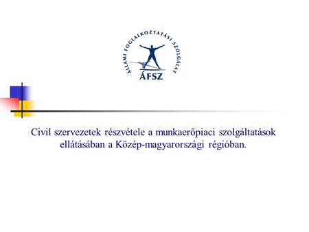 Civil szervezetek részvétele a munkaerőpiaci szolgáltatások ellátásában a Közép-magyarországi régióban.