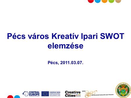 Put your logo here Pécs város Kreatív Ipari SWOT elemzése Pécs, 2011.03.07.