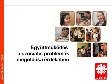 Gyulafehérvári Caritas Együttműködés a szociális problémák megoldása érdekében.