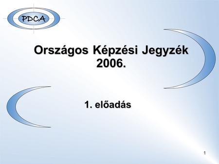 Országos Képzési Jegyzék 2006.