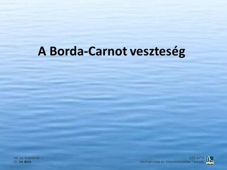 A Borda-Carnot veszteség