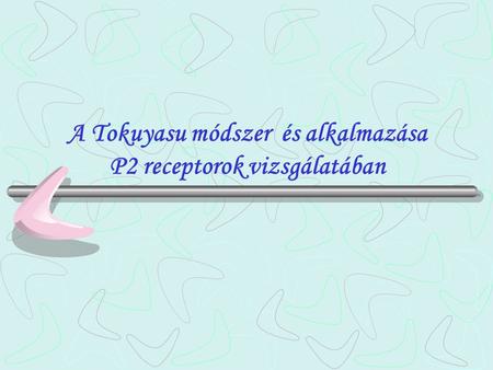 A Tokuyasu módszer és alkalmazása P2 receptorok vizsgálatában.