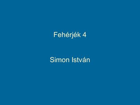 Fehérjék 4 Simon István. Predicting protein disorder - IUPred Basic idea: If a residue is surrounded by other residues such that they cannot form enough.