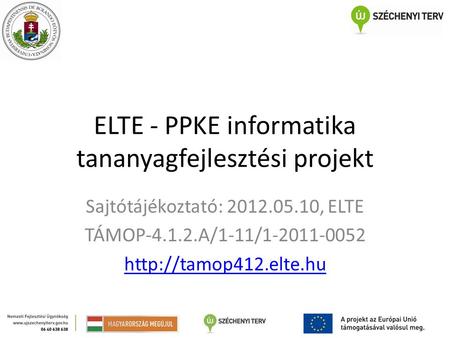 ELTE - PPKE informatika tananyagfejlesztési projekt