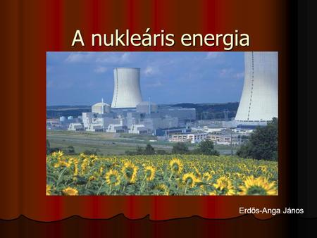 A nukleáris energia Erdős-Anga János.