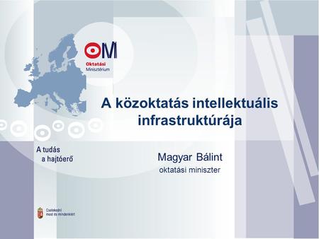 A közoktatás intellektuális infrastruktúrája Magyar Bálint oktatási miniszter.
