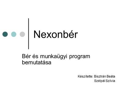 Nexonbér Bér és munkaügyi program bemutatása