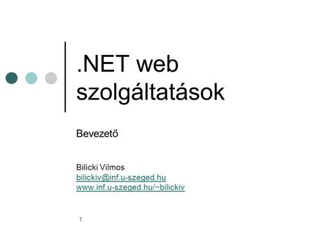 .NET web szolgáltatások