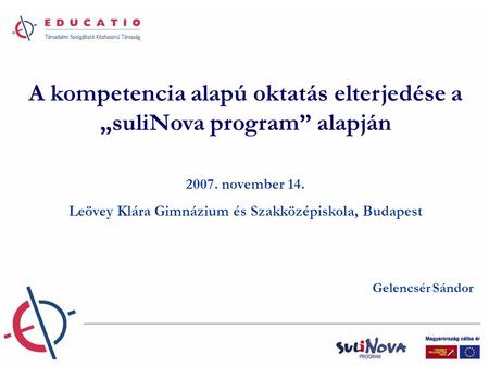 A kompetencia alapú oktatás elterjedése a „suliNova program” alapján