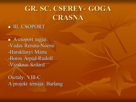 GR. SC. CSEREY- GOGA CRASNA