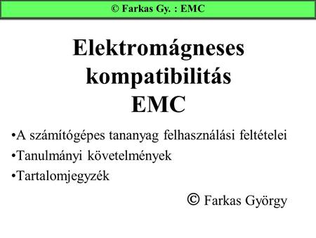 Elektromágneses kompatibilitás EMC