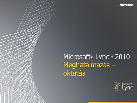 Microsoft® Lync™ 2010 Meghatalmazás – oktatás