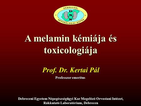 A melamin kémiája és toxicologiája