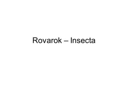 Rovarok – Insecta.