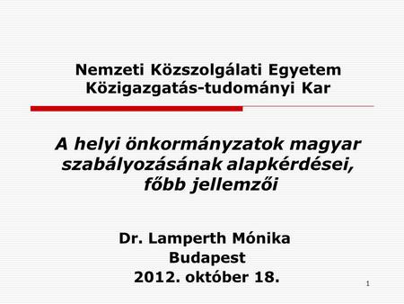 Dr. Lamperth Mónika Budapest október 18.