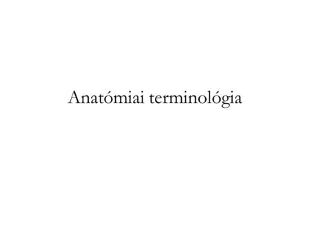 Anatómiai terminológia