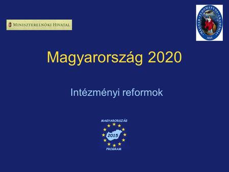 Magyarország 2020 Intézményi reformok. A stratégiai-alkalmazott kutatás jelentősége (tudományos paradigmaváltás) 1. EU távlati „tervezés-kényszer” – előrelátható.