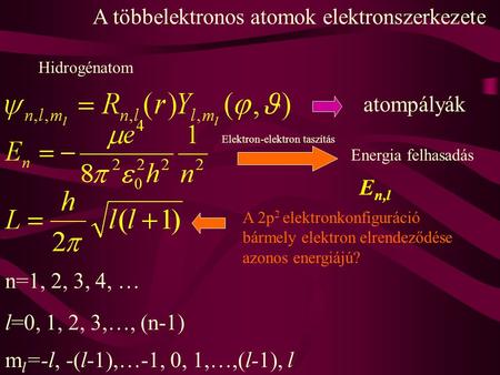 A többelektronos atomok elektronszerkezete