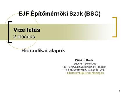 EJF Építőmérnöki Szak (BSC)
