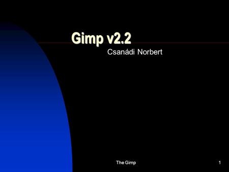 Gimp v2.2 Csanádi Norbert The Gimp.