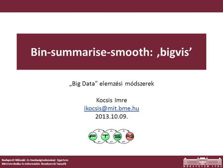 Budapesti Műszaki és Gazdaságtudományi Egyetem Méréstechnika és Információs Rendszerek Tanszék Bin-summarise-smooth: ‚bigvis’ „Big Data” elemzési módszerek.