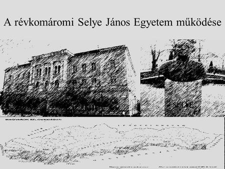 A révkomáromi Selye János Egyetem működése. Az egyetemről általánosságban, annak rövid bemutatása 1918-ban Csehszlovákia megalakulása A felvidéki felsőoktatási.
