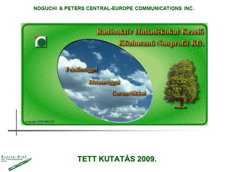 TETT KUTATÁS 2009. NOGUCHI & PETERS CENTRAL-EUROPE COMMUNICATIONS INC.