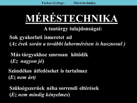 Farkas György : Méréstechnika