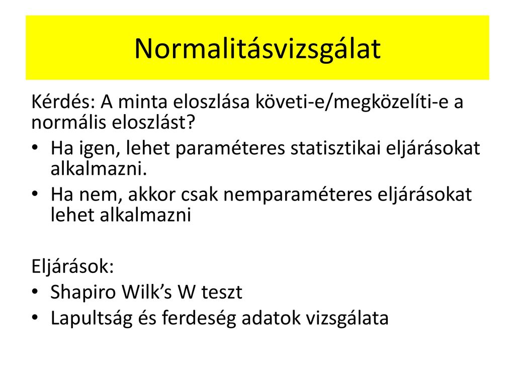 Diszkrét változó normális eloszlása (normalitásvizsgálat)