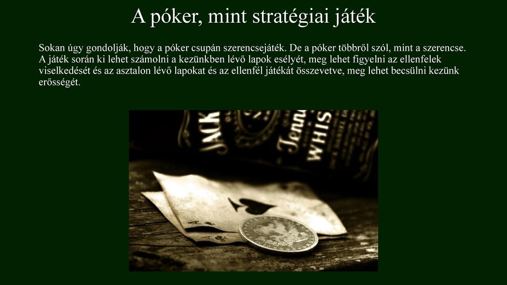 A póker, mint stratégiai játék