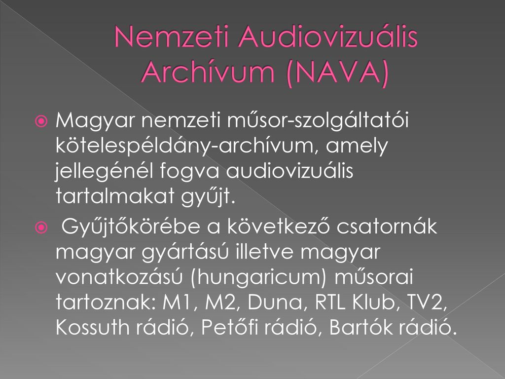 Nemzeti Audiovizuális Archívum (NAVA)