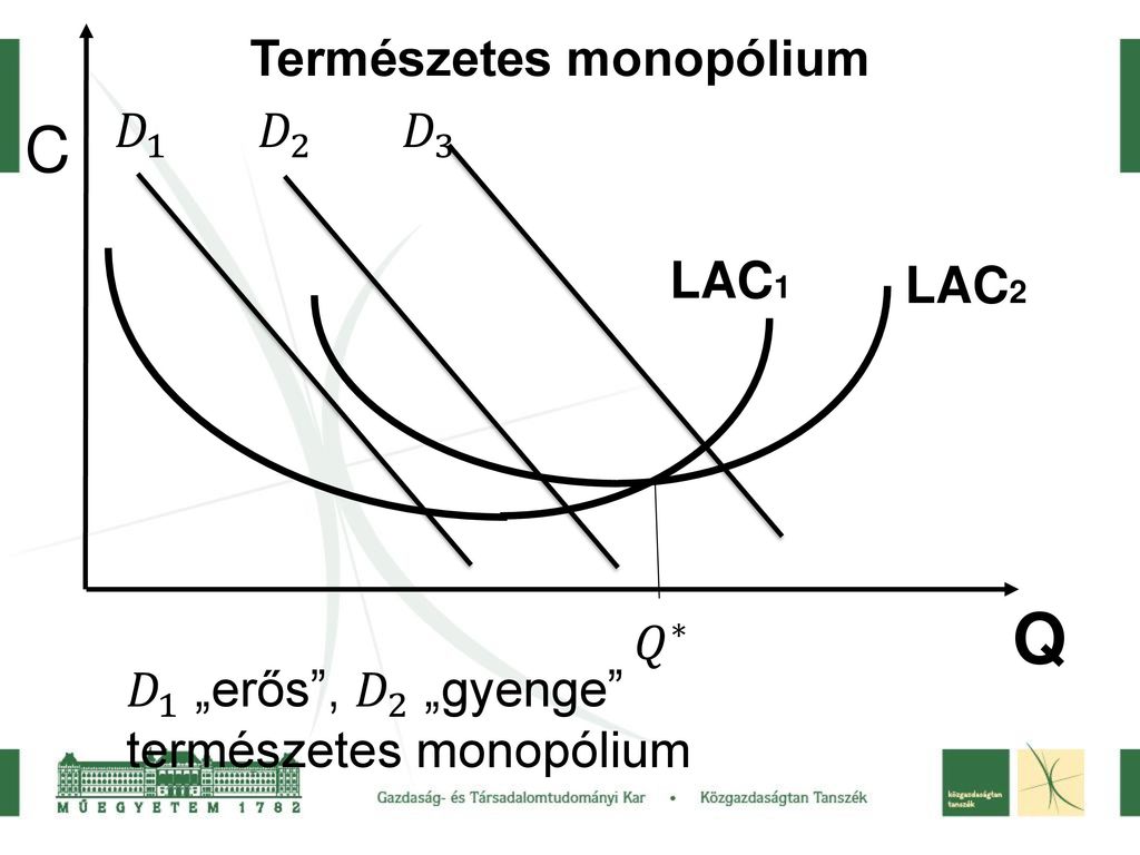 Q C Természetes monopólium 𝐷 1 𝐷 2 𝐷 3 LAC1 LAC2 𝑄 ∗