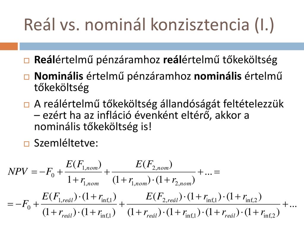 Reál vs. nominál konzisztencia (I.)